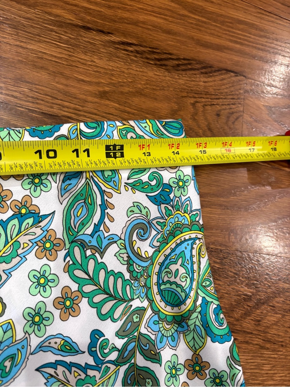 LOFT White Maxi Skirt with Green and Blue Paisley Print S - Picture 4 of 5